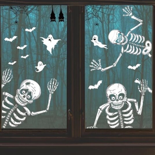 Halloween Vindusklistremerker med Skjelettmotiv