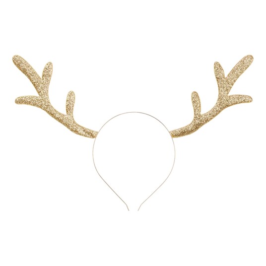 PartyDeco Hodebøyle Reinhorn Glitter/Gull - One size