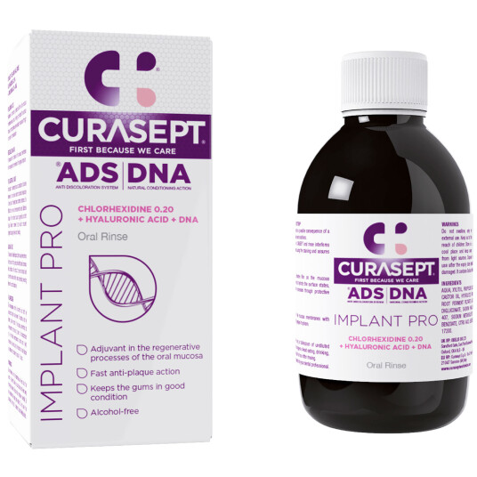 Klorheksidin Munnvann 0,20 % CURASEPT Implant Pro Hyaluronic 200 ml