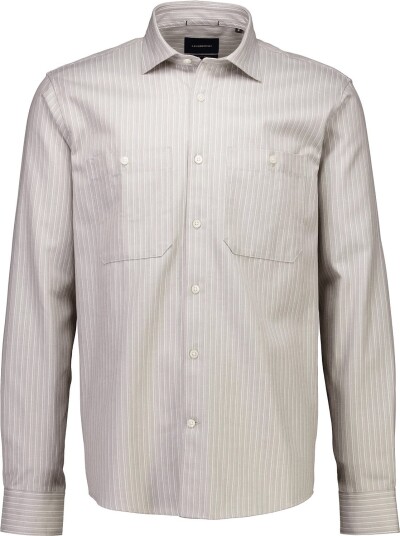 Lindbergh Stripe Shirt L/S LT KHAKI M