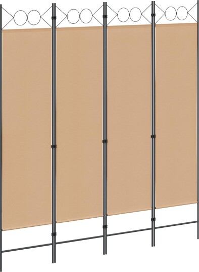 vidaXL 4-panel romdeler Beige 160 x 180 cm Stoff