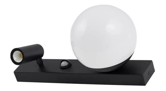 Lindby - Larcie LED Utendørs Vegglampe w/Sensor Svart/Hvit