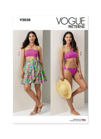 Vogue 2038 - Bikini & Skjørt STRL: A (XS-S-M-L-XL-XXL)