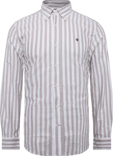 Morris Douglas Oxford Stripe Shirt Slim Fit BROWN M Morris Douglas Oxford Stripe Shirt Slim Fit BROWN M