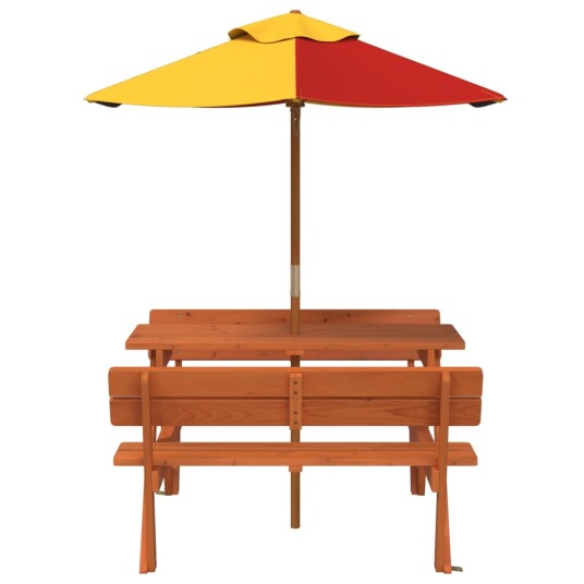Piknikbord for 4 barn med parasoll heltre gran Piknikbord for 4 barn med parasoll heltre gran