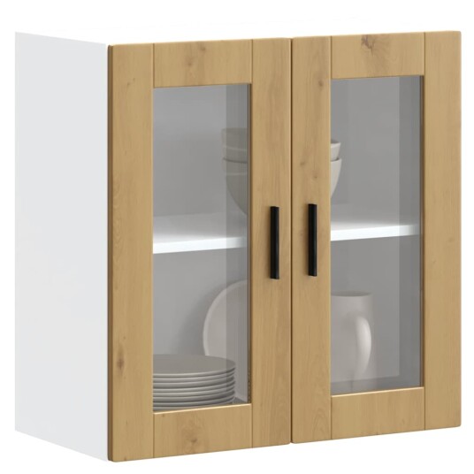  Veggmontert kjøkkenskap med glassdør Porto artisan eik 8721158425027