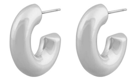 Snö Of Sweden Sevilla Big Oval Earring Plain Silver 20mm Snö Of Sweden Sevilla Big Oval Earring Plain Silver 20mm