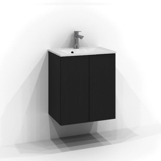Svedbergs Poem Plan Servantskap Slim D35 med 2 Dører Svart ask / 50cm SV-3355143