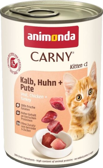 Animonda Carny Våtfôr Kitten Kalv & Kylling Kalkun 12 X 400 G