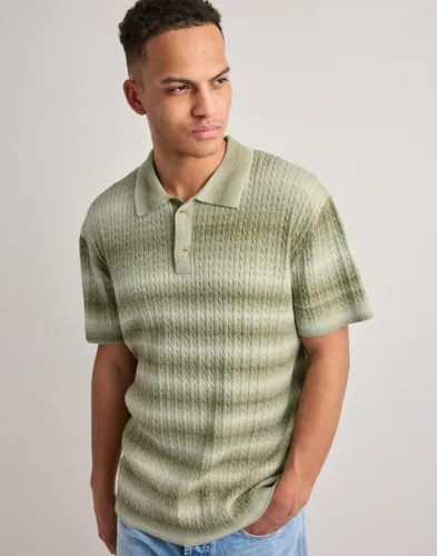 Ciszere Gabe Knitted Polo Kortermet poloskjorte Grønn Ciszere Gabe Knitted Polo Kortermet poloskjorte Grønn
