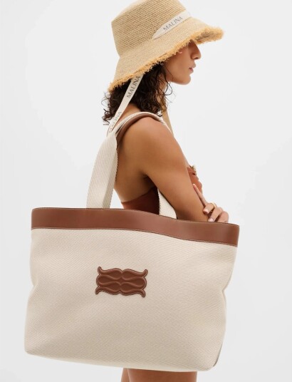 Malina Monogram Grand Canvas Tote Brown ONE SIZE Malina Monogram Grand Canvas Tote Brown ONE SIZE