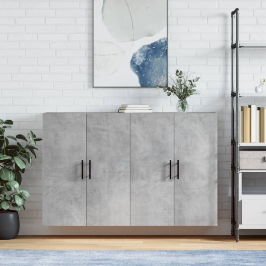Veggskap 2 stk betonggrå 69,5x34x90 cm 8720845408961 Veggskap 2 stk betonggrå 69,5x34x90 cm 8720845408961