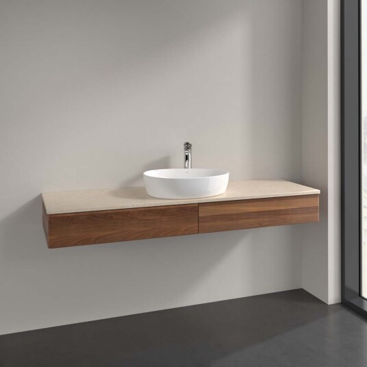 Villeroy & Boch  Antao Servantskap med 2 skuffer 160x50x19 cm m/lys Valnøtt/Crème