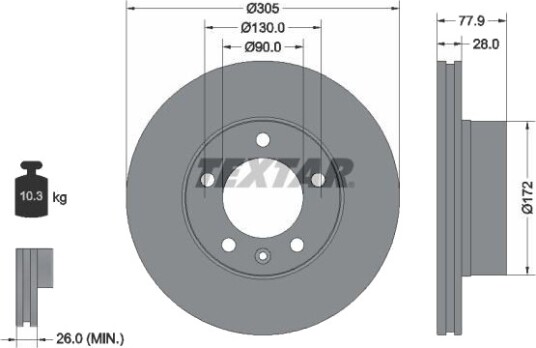 TEXTAR 92115900 Bremseskive TEXTAR 92115900 Bremseskive