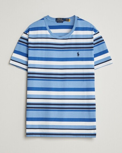 Polo Ralph Lauren Crew Neck Striped T shirt Bristol Blue Multi Polo Ralph Lauren Crew Neck Striped T shirt Bristol Blue Multi