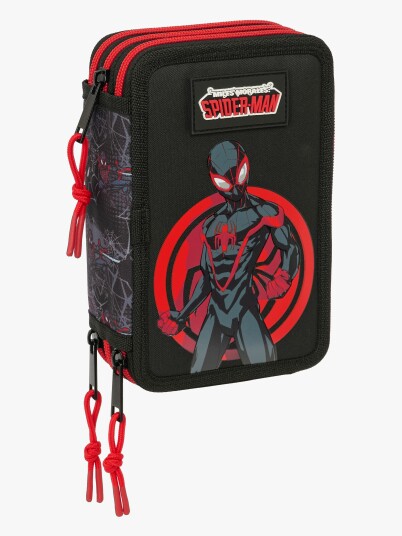 Marvel Spider Man Miles Morales Fylt Trippelpennal 37 Deler Svart