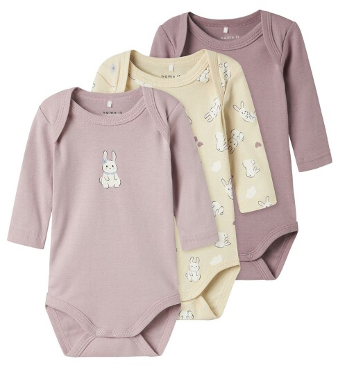 Name It 3-pakning med langermet body Sand Name It 3-pakning med langermet body Sand