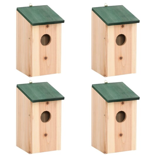 Fuglehus 4 Stk Tre 12X12X22 cm Fuglehus 4 Stk Tre 12X12X22 cm