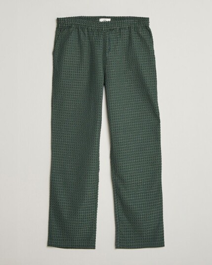 Les Deux Check Seersucker Casual Pants Pine Green Les Deux Check Seersucker Casual Pants Pine Green