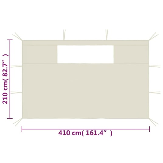 vidaXL Sidevegger til paviljong med vinduer 2 stk kremhvit vidaXL Sidevegger til paviljong med vinduer 2 stk kremhvit