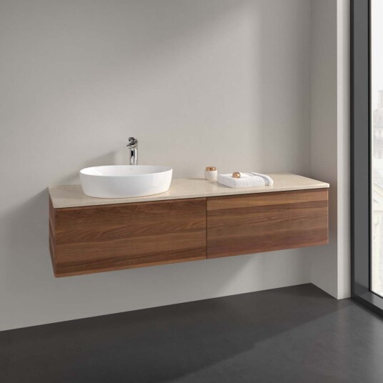 Villeroy & Boch Antao Servantskap med 2 skuffer 160x50x36 cm m/lys Valnøtt/Crème Villeroy & Boch Antao Servantskap med 2 skuffer 160x50x36 cm m/lys Valnøtt/Crème