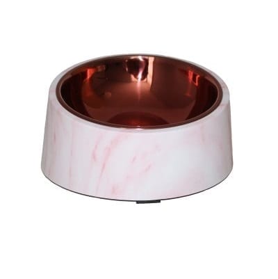 Kattinorge Rustfri stålskål marmor/rosegull S