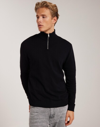 Jack & Jones Jjeemil Knit Half Zip Noos Half zip Svart