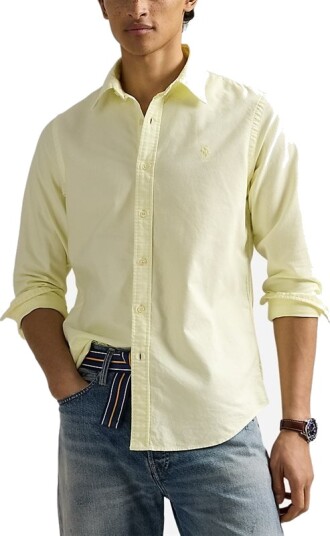 Ralph Lauren Custom Fit Mineral Dyed Oxford Shirt Lime