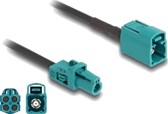 Delock Antennekabel Mini Fakra Z Connector Hann Til Fakra Z Kobling Hunn 1 M Ral 5021 Vannblå