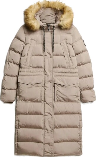Superdry Everest Faux Fur Longline Jkt   DEEP BEIGE   10