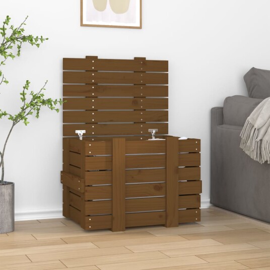 vidaXL Putekasse honningbrun 58x40,5x42 cm heltre furu