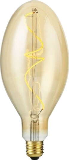 Spl E27 4W dimbar LED pære Big Flex Ellipse 200lm 2000K gullfarget glass filament Dimbar : Dimbar Kulør : Ekstra varm Spl E27 4W dimbar LED pære Big Flex Ellipse 200lm 2000K gullfarget glass filament Dimbar : Dimbar Kulør : Ekstra varm