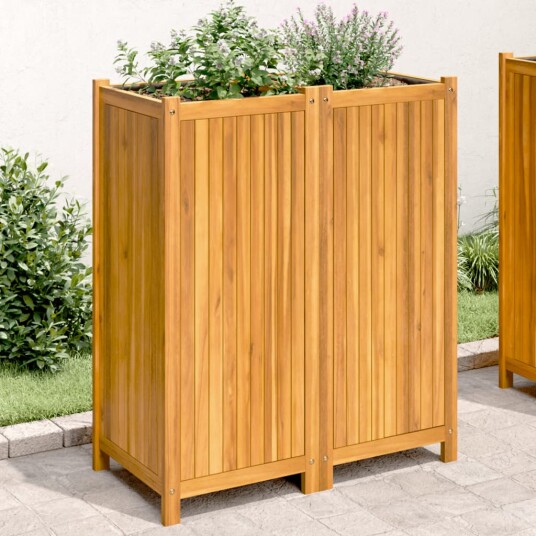 Plantekasse med foring 84x42x100 cm helte akasie Plantekasse med foring 84x42x100 cm helte akasie
