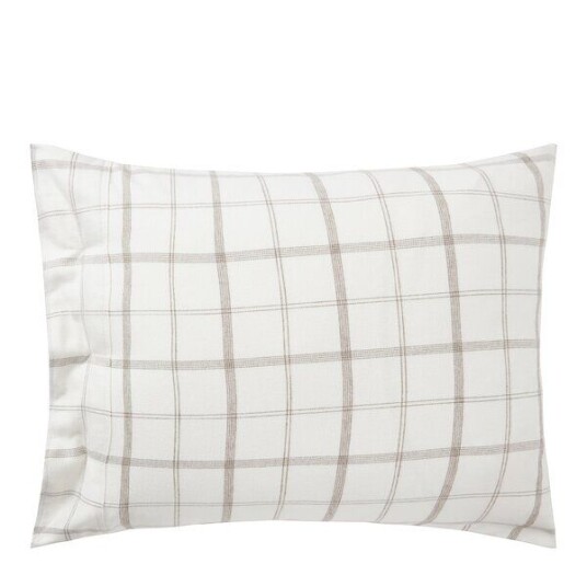 Lexington Rutete flanell putetrekk 50x70 cm denim hvit/brun
