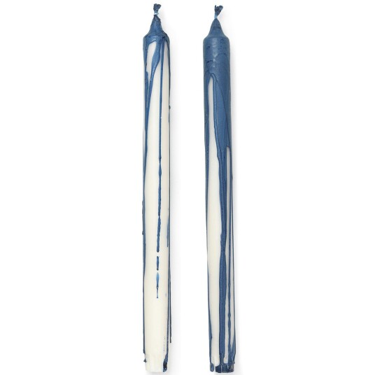 Ferm Living Dryp Stearinlys 30 cm 2 pk Deep Blue Ferm Living Dryp Stearinlys 30 cm 2 pk Deep Blue