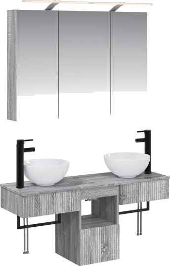  Baderomsskapsett 4 pcs Grå Sonoma 100 x 14,5 x 70 cm