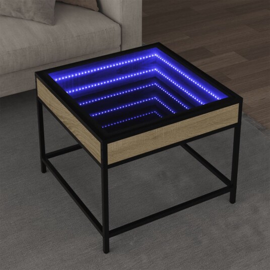  Salongbord med Infinity LED sonoma eik 50x50x41 cm 847678