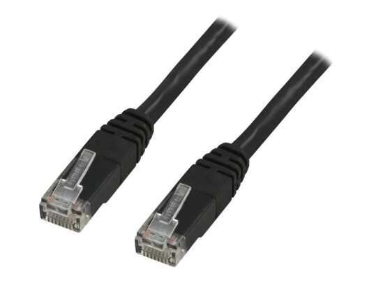 Deltaco 3m Cat6 UTP Koblingskabel RJ-45 Hankjønn Svart