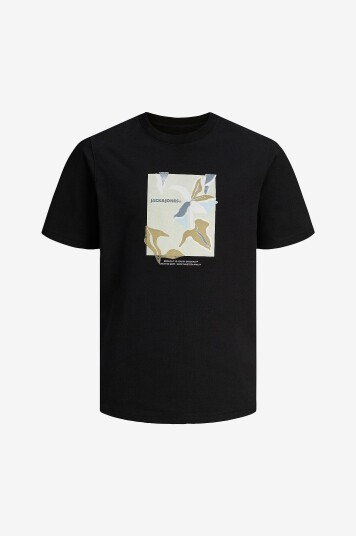 Jack & Jones Junior T skjorte jorAlmeria Front Tee SS Crew Neck J Svart