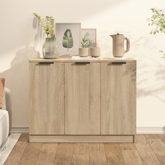 vidaXL Skjenk sonoma eik 90,5x30x70 cm konstruert tre vidaXL Skjenk sonoma eik 90,5x30x70 cm konstruert tre