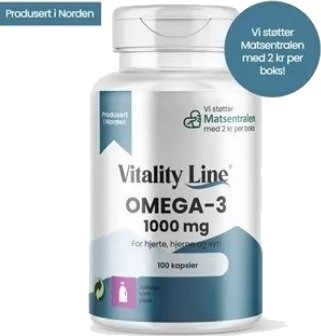 Vitality Line Omega 3 1000mg 100 kapsler Vitality Line Omega 3 1000mg 100 kapsler