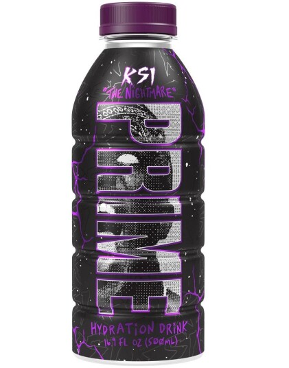 Prime Hydration KSI The Nightmare Bottle Sukkerfri og Koffeinfri Sportsdrikke 500 ml UK Import