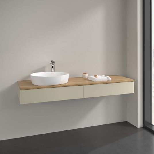 Villeroy & Boch  Antao Servantskap med 2 skuffer 160x50x19 cm m/lys Grå Matt/Eik