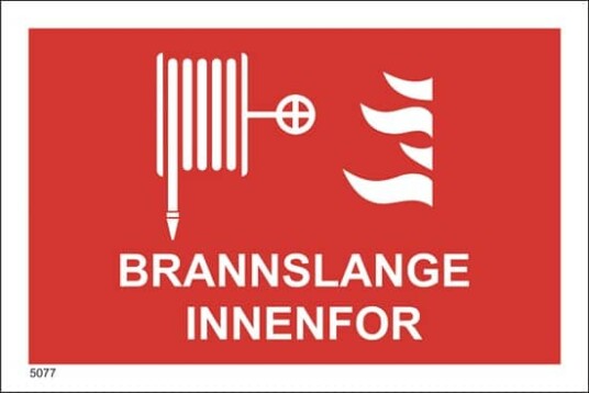 Brannslange Innenfor 21X14 cm Alu-plate Plog Brannslange Innenfor 21X14 cm Alu-plate Plog