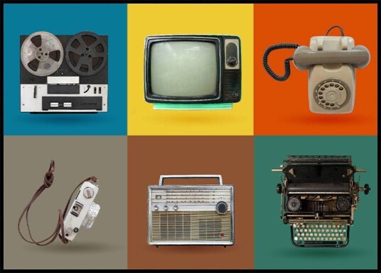 Vintage Colorful Tech Plakat Plakat / 50x70cm
