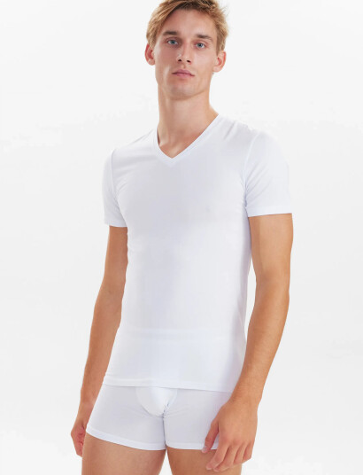 JBS Jbs 2-Pack V-Neck Bamboo - White - XXXL