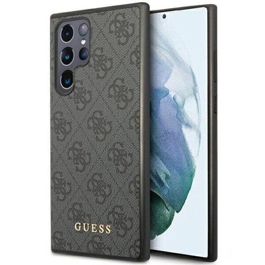 Guess Hardcase Grå med Gulllogo for Samsung Galaxy S23 Ultra