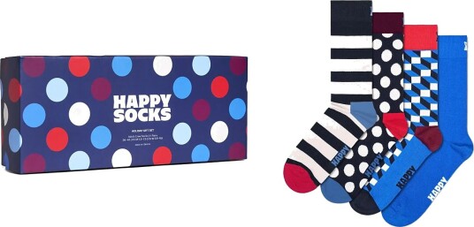 Happy Socks 4 Pack Navy Socks Gift Set Navy 41 46