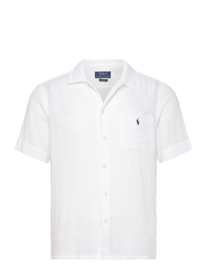 Polo Ralph Lauren Classic Fit Basket Weave Camp Shirt White XS