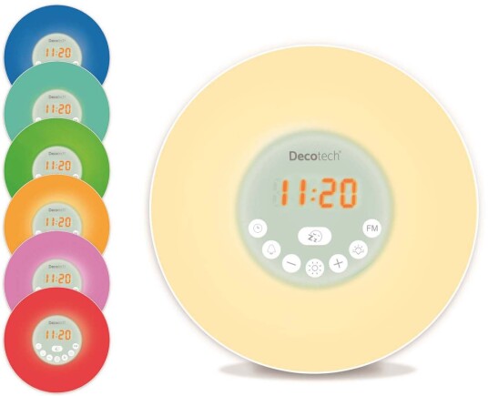 DecoTech Sunrise Vekkeklokke Hvitt/Flerfarget DecoTech Sunrise Vekkeklokke Hvitt/Flerfarget